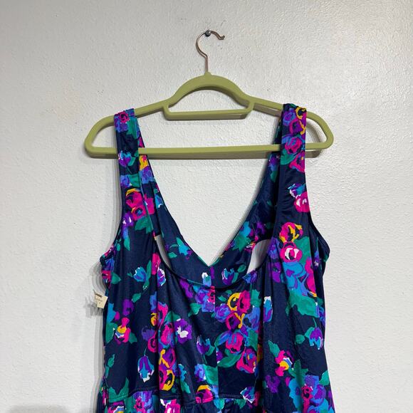 Maxine of Hollywood Navy Floral Vintage Swim Suit Sz 26W NWT - Picture 7 of 10